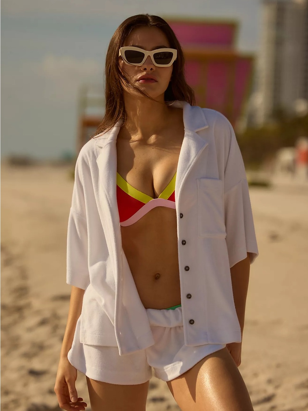 Anthropologie White Button-Down Short Sleeve Shirt